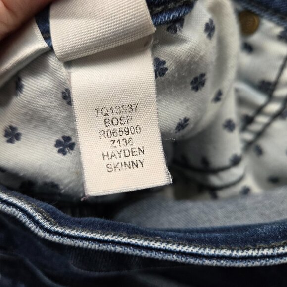 Lucky Brand 22W Hayden Skinny Medium Wash Denim Jeans Floral Bleach Distress Plu - Picture 13 of 14